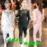2015春季新款韩版时尚休闲运动套装纯棉卫衣套头修身显瘦大码女装