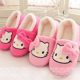 新秋冬居家保暖防滑棉拖鞋可爱卡通凯蒂猫Hello Kitty包跟月子鞋