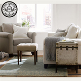 北欧宜家美式布艺沙发椅组合创意卧室实木家具小户型咖啡厅单人