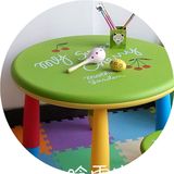 日本购加厚儿童塑料桌椅 圆桌 幼儿园宝宝桌椅 画画桌椅 游