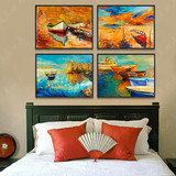 欧式简约复古风景油画装饰画墙画客厅卧室单联画有框挂画床头壁画