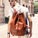 男士双肩包真皮学生背包大容量旅行李旅游短途商务出差时尚韩版袋