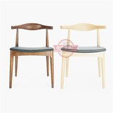 牛角椅 实木餐椅宜家 时尚简约休闲椅 餐厅酒店咖啡椅 设计师椅子