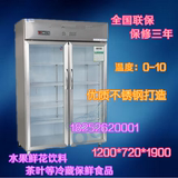 欧驰宝1.2米冷藏展示立式双门冰柜鲜花饮料蔬菜水果商用2门保鲜柜