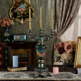 包邮欧式高档奢华复古创意装饰品树脂烛台客厅玄关家居摆件工艺品