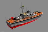 现货 仿真船模套材内河巡逻艇ABS加厚拼装套材电动巡逻艇三江模型