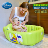 迪士尼 婴儿浴盆 宝宝充气洗澡盆折叠加厚新生儿童沐浴盆保温大号