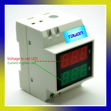 二合一AC110/220V/380V 100A双色双显LED 导轨式 数字电压电流表