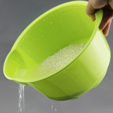 日本进口塑料淘米盆洗米筛 加厚洗菜盆沥水盆淘米器果盆果盘果篮