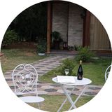 欧式铁艺白色做旧折叠式桌椅组合户外阳台庭院桌椅套件休闲桌椅