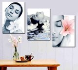 SPA会所瑜伽房美容院美女客厅装饰画无框画壁画墙面装饰品海报图