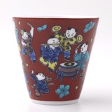 日本进口清酒杯 烧酒杯 九谷烧手绘木米图案酒杯 日式陶瓷小酒杯