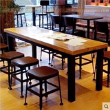 美式铁艺星巴克餐厅高脚桌椅复古咖啡桌吧台桌餐桌做旧办公桌书桌