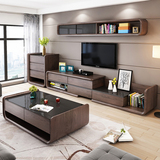 北欧现代简约钢化玻璃客厅家具创意美式多功能茶几桌电视柜组合
