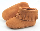 出口外贸婴儿靴子男女宝宝软底学步靴真皮防滑加绒雪地靴冬季棉鞋