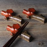 热卖日本进口怀石料理陶瓷松原筷子架和风筷架箸架底部粗磨箸置