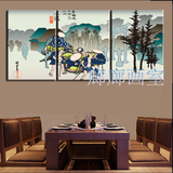 富士山日本风景画日式风格墙壁画料理酒店餐厅装饰挂画榻榻米无框