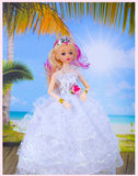 白雪公主芭比娃娃婚纱衣服芭比换装3D真眼12关节女孩玩具
