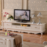 欧式电视柜伸缩韩式客厅田园象牙白色烤漆茶几电视柜组合特价现货