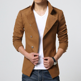 2015青年男装毛呢大衣韩版男士短款修身羊毛呢子风衣防寒精品外套