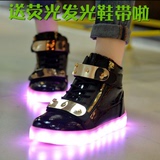 冬季USB充电LED七彩发光闪光鞋情侣荧光加绒保暖鬼步街舞男女板鞋
