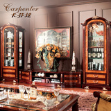 卡芬达 欧式深色贴金客厅矮柜 客厅实木电视柜多功能地柜储物柜