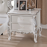 欧式床头柜特价白色 美式新古典家具 法式实木橡木简约床头柜边柜