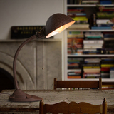 创意工业风桌面卧室床头柜台灯铁艺磨砂美式做旧书桌读书民国台灯