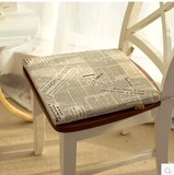 新款英伦风棉麻报纸餐椅垫 坐垫 座垫 椅子垫 海绵垫英文字母