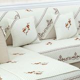 夏天沙发垫布艺四季全棉纯色坐垫全盖防滑皮沙发套欧式实木沙发罩