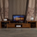 全实木榆木电视柜1.8米可伸缩电视柜现代中式客厅卧室电视柜组合