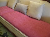 新款欧式加厚棉麻玫红色 沙发垫加厚防滑沙发巾可定制