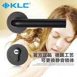 德国KLC现代简约超静音室内房门锁黑色高品质太空铝门锁 多款可选