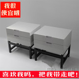 特价卧室床头柜简约现代两斗柜边柜韩式白色烤漆床边柜包邮储物柜