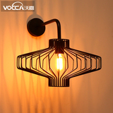美式复古灯笼造型壁灯铁艺创意个性简约loft走廊过道餐厅卧室灯具