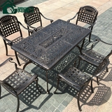 户外铸铝桌椅组合欧式庭院休闲花园露天咖啡铁艺阳台会客桌椅套件