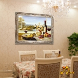 欧式纯手绘油画客厅餐厅房间玄关装饰画酒瓶花卉古典静物水果别墅