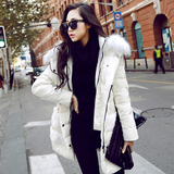 2015冬新款韩版加厚外套羽绒服女明星同款中长款
