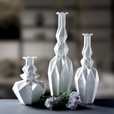 赛尔加 树脂欧式现代花瓶摆件 简约时尚 餐桌客厅家居饰品花器