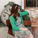 Miamasvin韩国官网正品代购女装 2016夏单排扣纯色长袖针织衫MY23