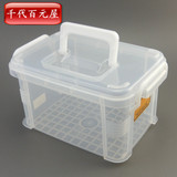 日本进口食品级透明收纳箱整理箱塑料盒子有盖大小号手提储物箱
