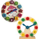 认识时间闹钟玩具钟表木质小时钟宝宝儿童幼儿益智数字早教大钟表