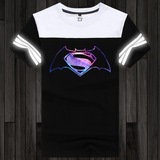 蝙蝠侠大战超人DC联盟正义神奇女侠原宿星空反光短袖T恤夏男衣服