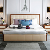 卓越年华 北欧实木床 1.8米1.5m现代简约风格双人床 木头主卧大床
