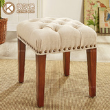 凯汀堡 美式实木梳妆凳床尾沙发时尚创意穿鞋换鞋凳欧式化妆凳