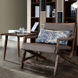 设计师休闲椅简约现代北欧单人沙发椅实木椅卧室阳台椅子宜家椅子
