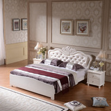欧式床双人床1.5/1.8米 皮艺法式床婚床实木 气动高箱床储物单人