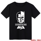 短袖T恤新品超人大战蝙蝠侠 男女学生tee打底衫棉影视超级英雄纯