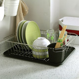 43cm长厨房单层不锈钢带沥水盘洗碗碟水槽滴水凉水收纳置物碗架