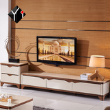 现代烤漆实木储物电视柜 钢化玻璃简约茶几电视柜组合套装小户型